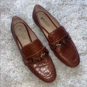 Louise et Cie leather croco loafers.